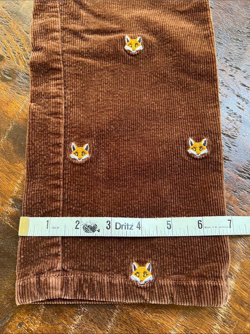 KJP Comfy Campfire Cords Pants Zip Fly Sly Fox Embroidered Brown Men's 30x30 - Picture 14 of 15